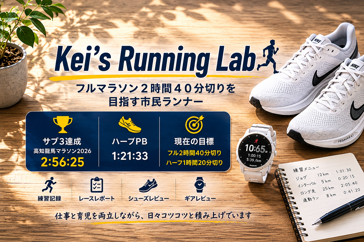Kei's Running Lab運営者プロフィール｜高知県在住の市民ランナーがフルマラソン2時間40分切りを目指すブログ